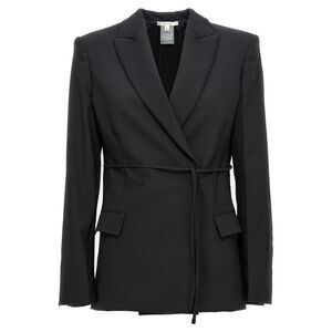 Nensi Dojaka Women's Double Breast Drawstring Blazer Jacket